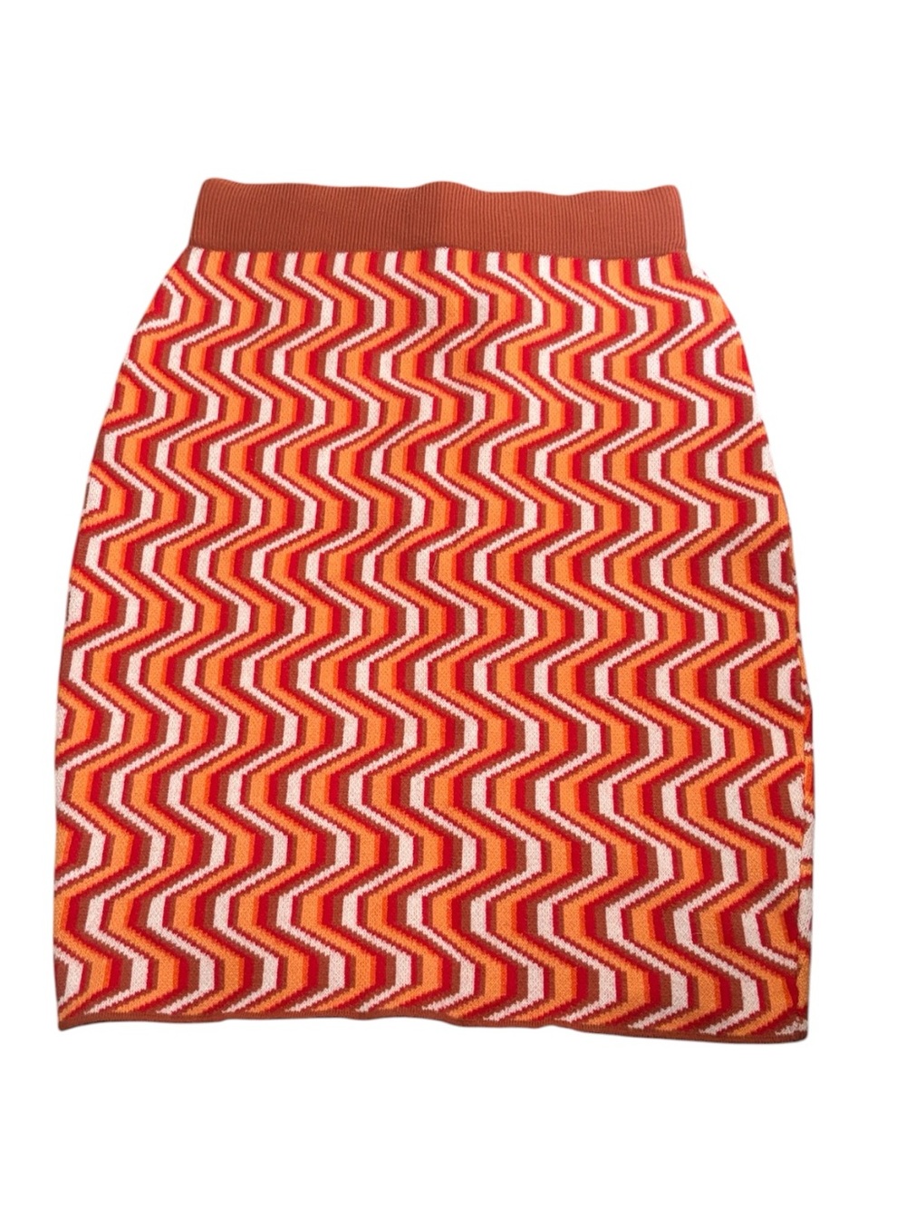 Cider Retro Chevron / Zigzag Knit Skirt